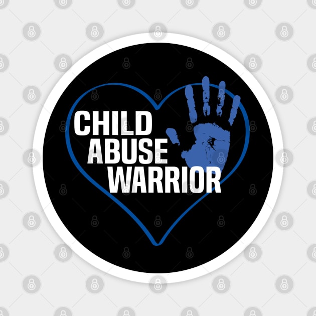 Child Abuse Awareness Warrior Blue Heart Magnet by Uniqueify